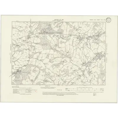 1908 Map of Sussex XVIII.SW, 1939 Print