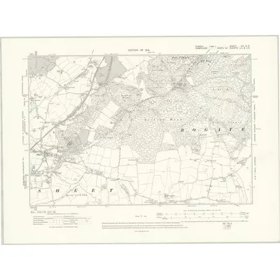 1910 Map of Sussex XX.NE, 1914 Print