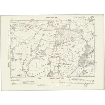 1895 Map of Sussex XX.SE, 1899 Print