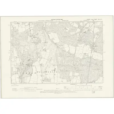 1895 Map of Sussex XXI.NE, 1898 Print