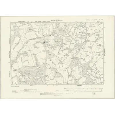 1895 Map of Sussex XXII.NE, 1898 Print