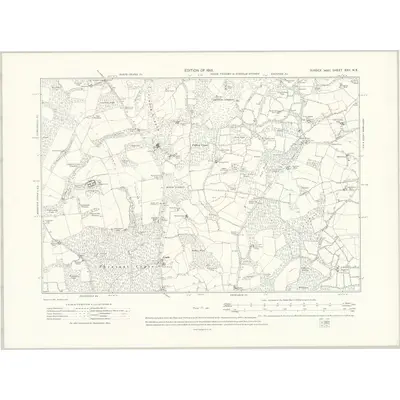 1910 Map of Sussex XXII.NE, 1913 Print