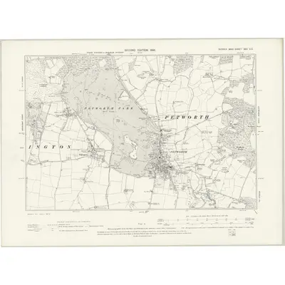 1895 Map of Sussex XXII.SE, 1898 Print