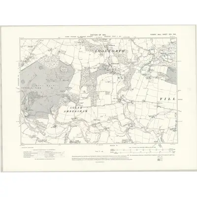 1910 Map of Sussex XXII.SW, 1913 Print