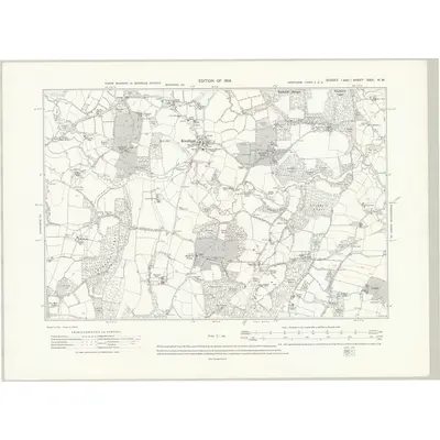 1909 Map of Sussex XXIII.NW, 1914 Print