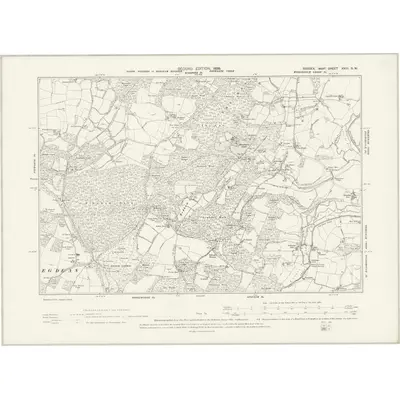 1895 Map of Sussex XXIII.SW, 1898 Print