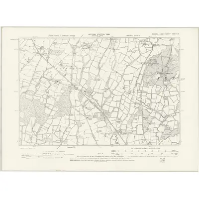 1896 Map of Sussex XXIV.NE, 1898 Print