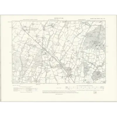 1909 Map of Sussex XXIV.NE, 1912 Print