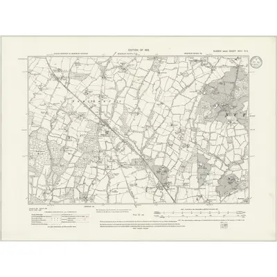 1909 Map of Sussex XXIV.NE, 1933 Print