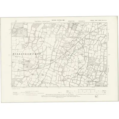 1896 Map of Sussex XXIV.NW, 1898 Print