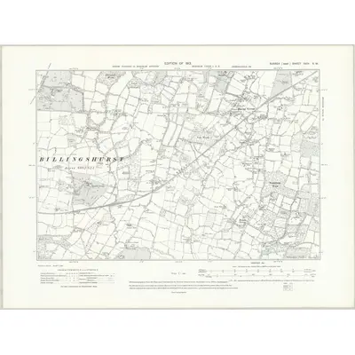 1909 Map of Sussex XXIV.NW, 1913 Print