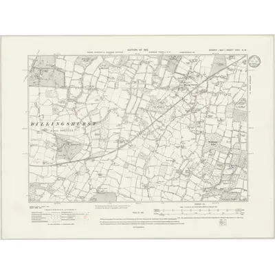 1909 Map of Sussex XXIV.NW, 1933 Print
