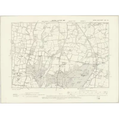 1896 Map of Sussex XXIV.SE, 1898 Print
