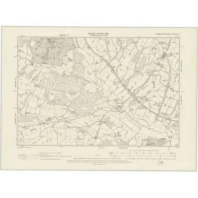 1897 Map of Sussex XXIX.NE, 1899 Print