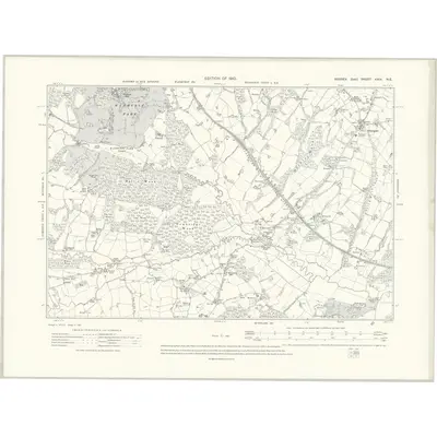 1908 Map of Sussex XXIX.NE, 1910 Print