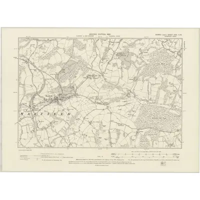 1897 Map of Sussex XXIX.NW, 1899 Print