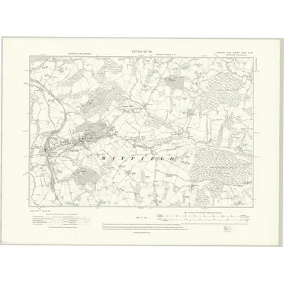 1908 Map of Sussex XXIX.NW, 1911 Print
