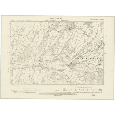 1897 Map of Sussex XXIX.SE, 1900 Print