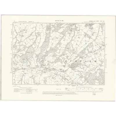 1908 Map of Sussex XXIX.SE, 1910 Print