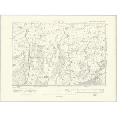 1908 Map of Sussex XXIX.SW, 1911 Print