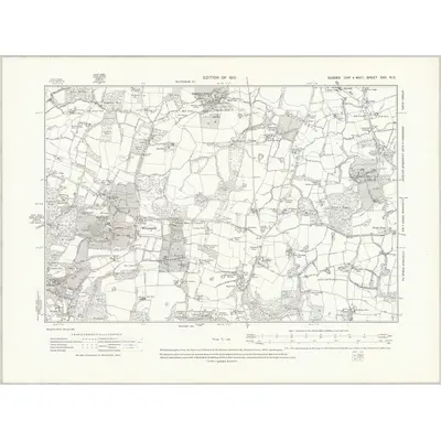 1909 Map of Sussex XXV.NE, 1913 Print