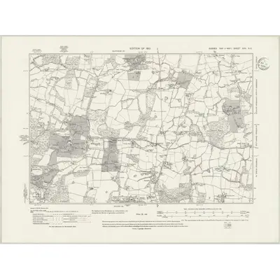 1909 Map of Sussex XXV.NE, 1934 Print
