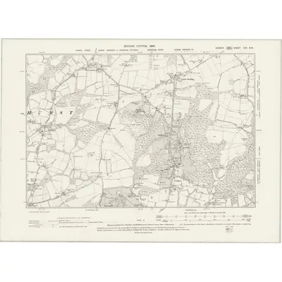 1895 Map of Sussex XXV.NW, 1899 Print