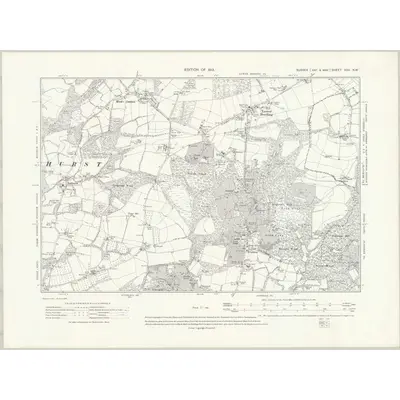 1909 Map of Sussex XXV.NW, 1913 Print