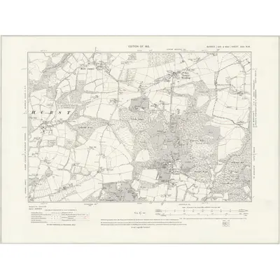 1909 Map of Sussex XXV.NW, 1931 Print