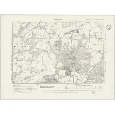1909 Map of Sussex XXV.NW, 1934 Print