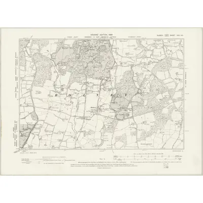 1895 Map of Sussex XXV.SE, 1899 Print