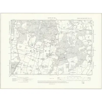 1909 Map of Sussex XXV.SE, 1912 Print