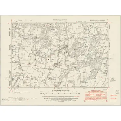1947 Map of Sussex XXV.SE, 1952 Print