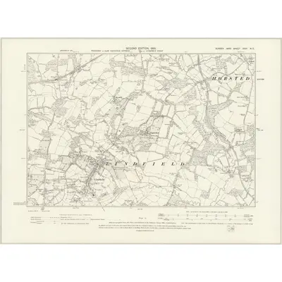 1896 Map of Sussex XXVI.NE, 1899 Print