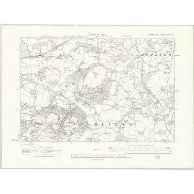 1909 Map of Sussex XXVI.NE, 1912 Print
