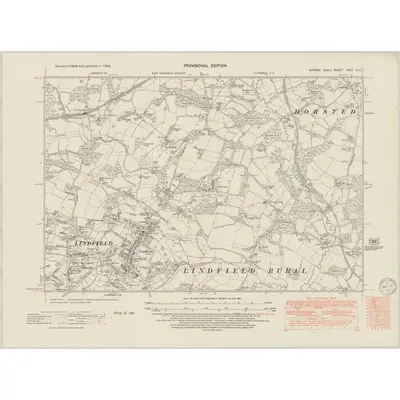 1938 Map of Sussex XXVI.NE, 1950 Print