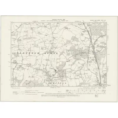 1896 Map of Sussex XXVI.NW, 1899 Print