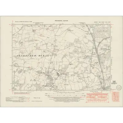 1938 Map of Sussex XXVI.NW, 1949 Print