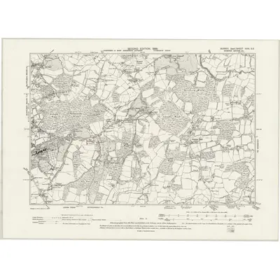 1896 Map of Sussex XXVI.SE, 1899 Print