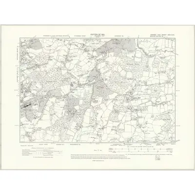 1909 Map of Sussex XXVI.SE, 1912 Print