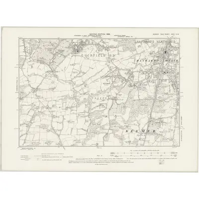 1896 Map of Sussex XXVI.SW, 1899 Print