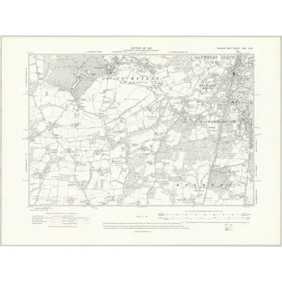 1909 Map of Sussex XXVI.SW, 1912 Print