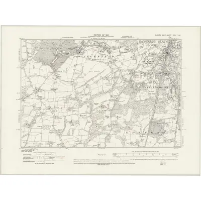 1909 Map of Sussex XXVI.SW, 1931 Print