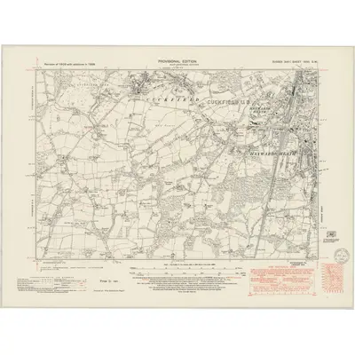 1938 Map of Sussex XXVI.SW, 1949 Print