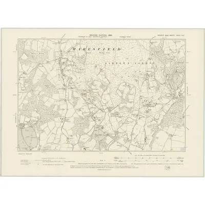 1898 Map of Sussex XXVII.NE, 1899 Print