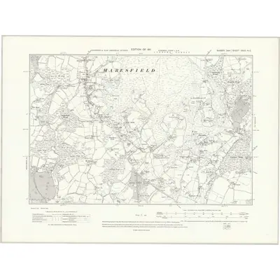 1909 Map of Sussex XXVII.NE, 1911 Print