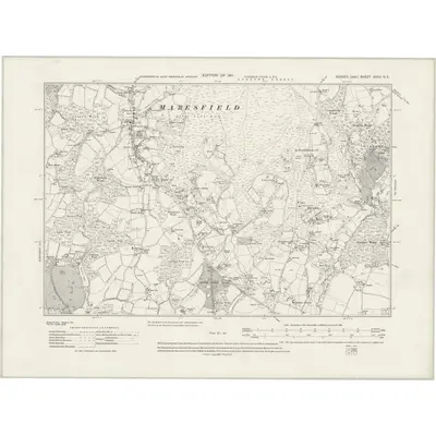 1909 Map of Sussex XXVII.NE, 1932 Print