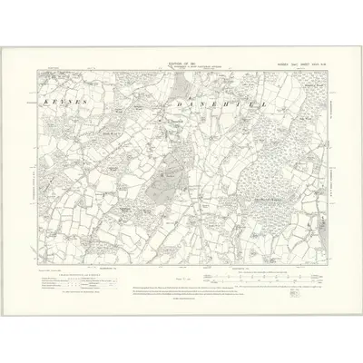 1909 Map of Sussex XXVII.NW, 1911 Print
