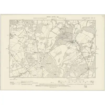 1897 Map of Sussex XXVII.SE, 1899 Print