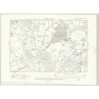 1908 Map of Sussex XXVII.SE, 1911 Print